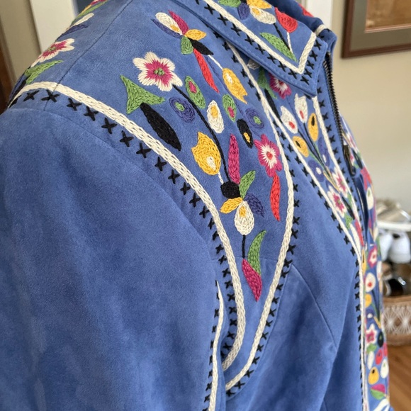 Double D Ranchwear Embroidered Suede Leather Jacket sz L NWT - Picture 6 of 14